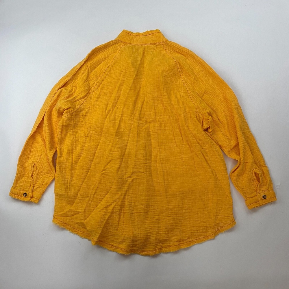 NWT Free People Summer Daydream Buttondown Shirt Raw Hi Low V-Neck We The Free S - Picture 11 of 12